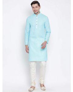 Light Blue Cotton Only Kurta