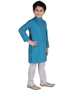 Blue Cotton Kurta Pajama for Boys Pack of 1