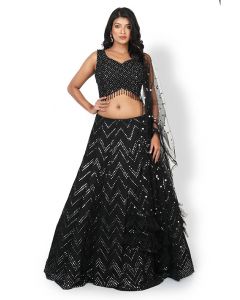 Casual Lehenga In Black Colour