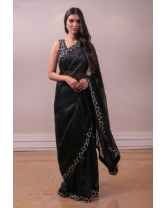 Designer Black Saree