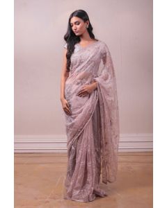 Designer Pink Organza Saree